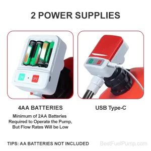 901MP USB Battery Fuel Transfer Pump with Rubber Hose and Manual Trigger Nozzle