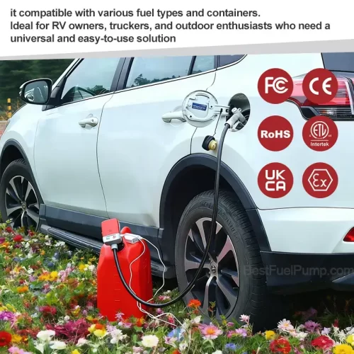 901MP USB Battery Fuel Transfer Pump with Rubber Hose and Manual Trigger Nozzle