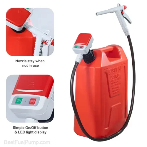 901MP USB Battery Fuel Transfer Pump with Rubber Hose and Manual Trigger Nozzle