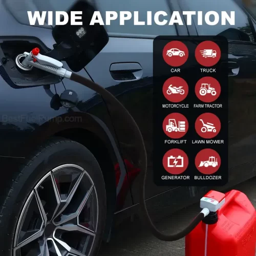 901MR Battery Fuel Transfer Pump with Rubber Hose and Manual Trigger Nozzle