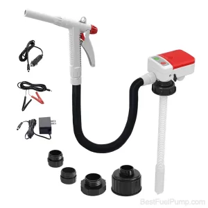 901MR DC Battery Fuel Transfer Pump with Rubber Hose and Manual Trigger Nozzle