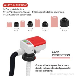 901MR DC Battery Fuel Transfer Pump with Rubber Hose and Manual Trigger Nozzle