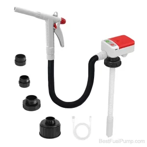901MR USB Battery Fuel Transfer Pump with Rubber Hose and Manual Trigger Nozzle