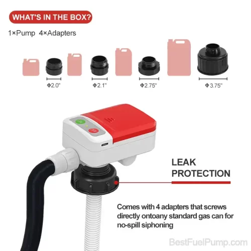 901MR USB Battery Fuel Transfer Pump with Rubber Hose and Manual Trigger Nozzle