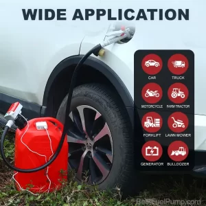 901MR USB Battery Fuel Transfer Pump with Rubber Hose and Manual Trigger Nozzle